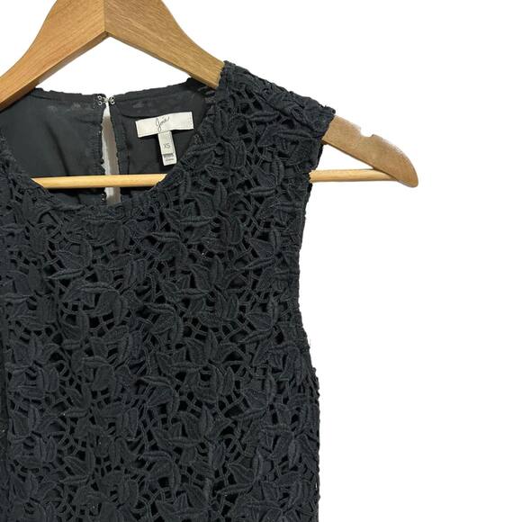 Joie Heavy Cotton Lace Shian Peplum Black Fully Lined Tank Top Size XS - Picture 3 of 6